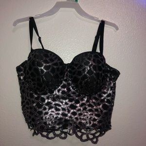 Black and silver bralette/ crop top